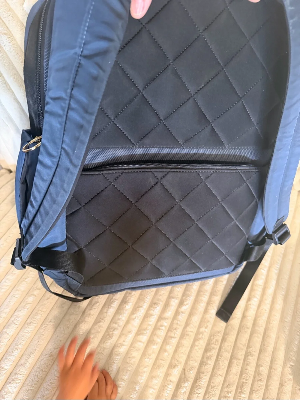 Navy Blue Men's Everyday Travel Backpack with Front Pockets